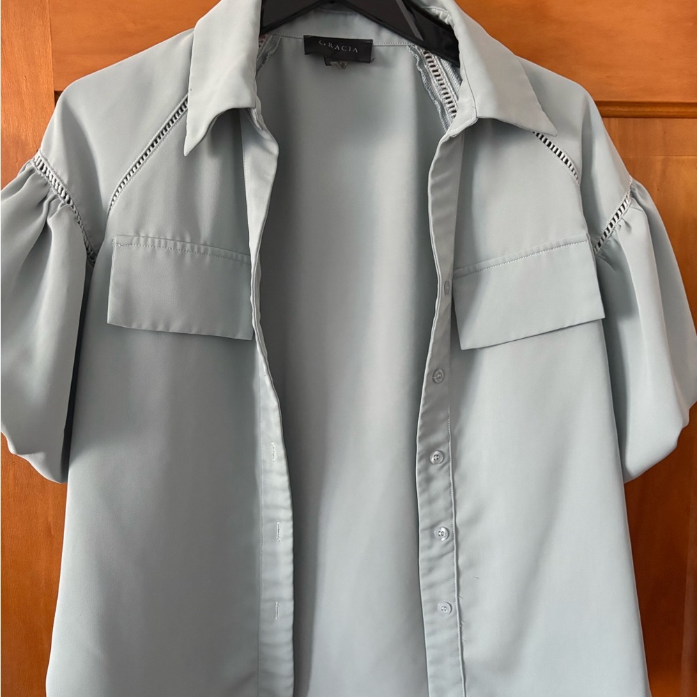 Sacai Light Blue Women's Shirt